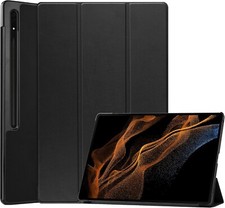 Image of FTRONGRT Leather Case for Samsung Galaxy Tab S8 Ultra with Pencil Holder Black