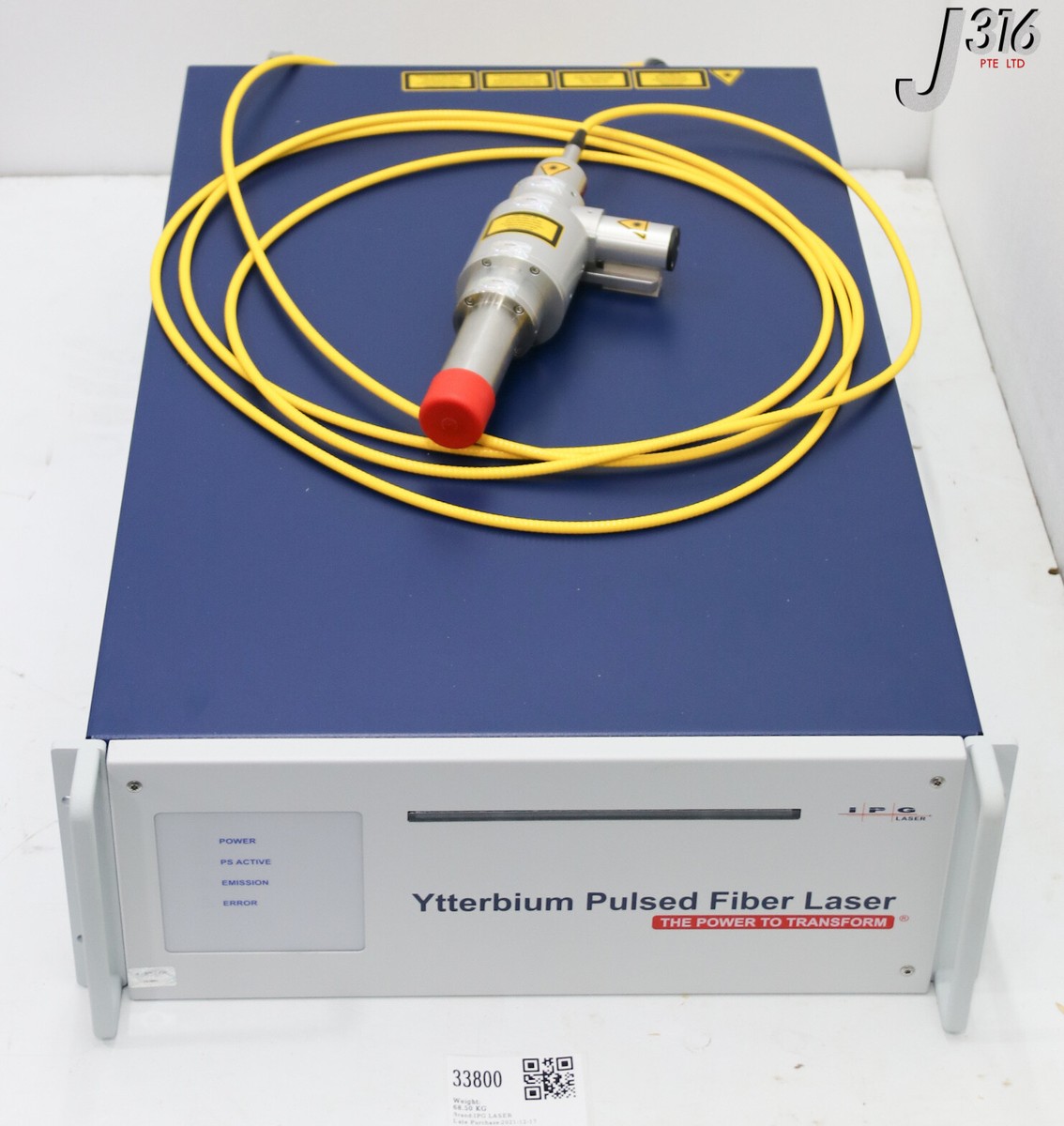 33800 IPG LASER YTTERBIUM PULSED FIBER LASER W/ YLP-OLRC 33800 IPG LASER YTTERBIUM PULSED FIBER LASER W/ YLP-OLRC