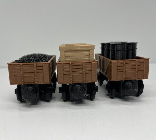 Cargo Train Wooden Railway Compatible Custom Made (Brown) Thomas & Friends Brio - Picture 7 of 15