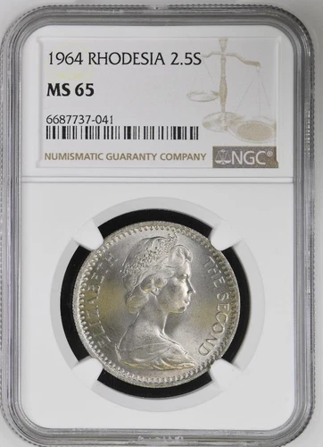 Rhodesia 2.5 Shillings 1964 NGC MS 65