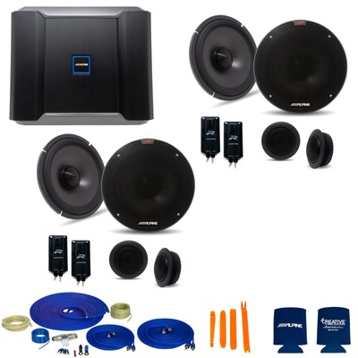 Alpine Type-R Bundle R-S65C.2 6.5'' speakers with R-A60F Amp and Wiring