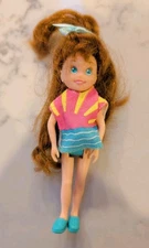 Vintage 1991 Tyco Quints 1 Triplet Babysitter Dolls Red Head Teal Shirt Shoes