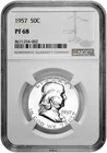 1957 50C Silver Proof Franklin Half Dollar NGC Graded PF 68 in New Holder