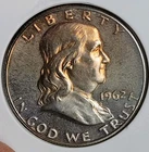 1962 uncirculated proof franklin 50c half dollar beautifully toned