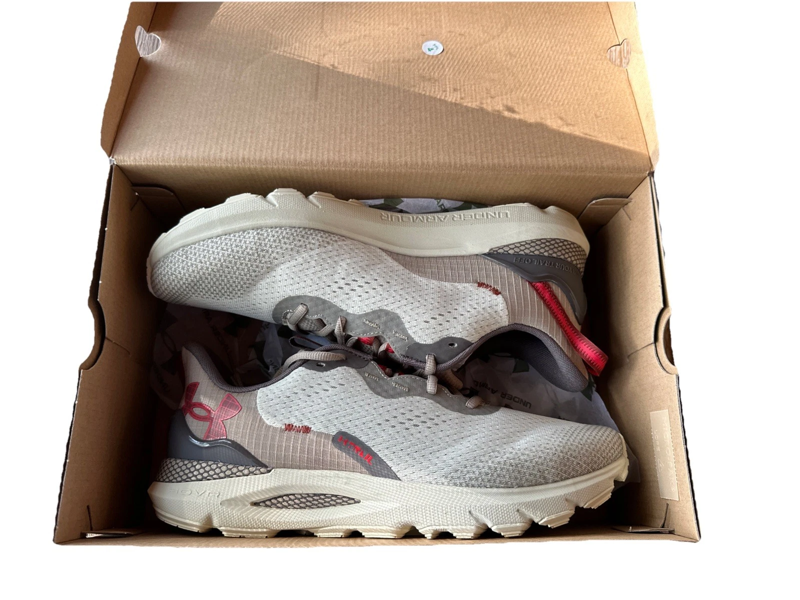 NIB Under Armour UA HOVR U Sonic Trail Brown Running Shoes Unisex M11.5/W13