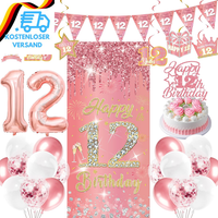 12 Geburtstag MäDchen Luftballon Deko - 29 StüCk Rosegold Glitzer Happy Birthday