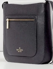 Kate Spade New York Cross Body Handbag Black Leather Crossbody **VERY GOOD**