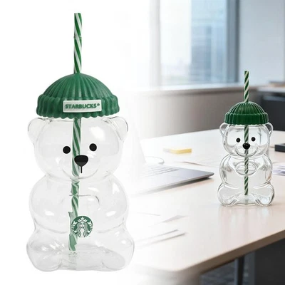 Gobelet en Verre Starbucks Barista Bear 591 ml avec Paille Cadeau Travail