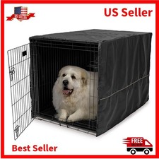   	Lightweight Polyester Dog Crate Cover 48"   Black, Machine Washable