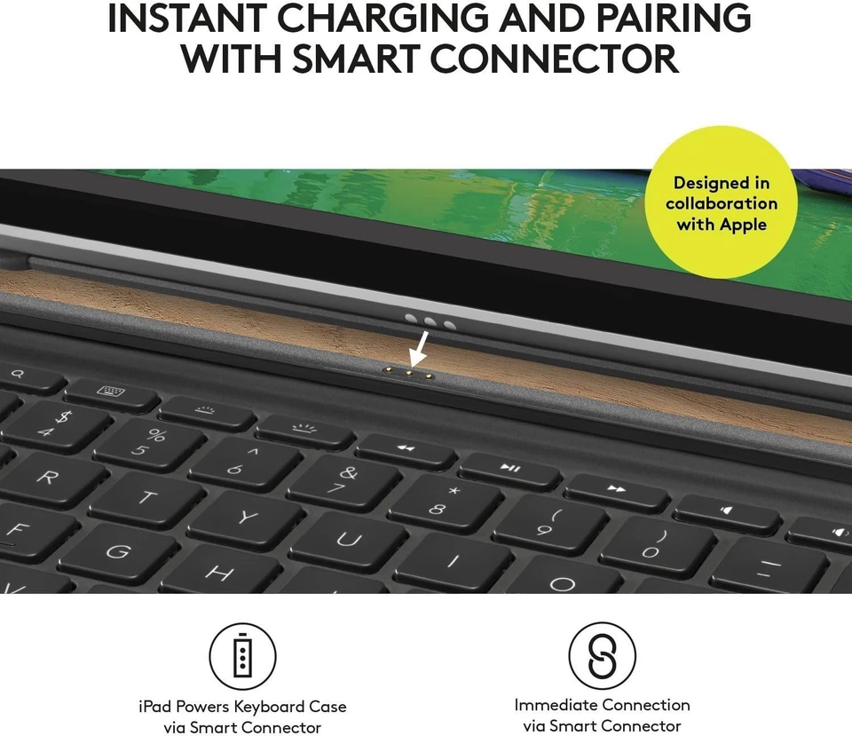 Logitech iPad Pro 10.5'', AIR Slim Combo w/ Detachable Backlit Wireless Keyboard - Image 3 of 4