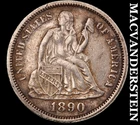 1890 Seated Liberty Dime - Scarce  Extra Fine  Better Date  No Reserve  #J9727