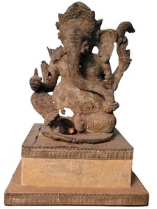 ANTIQUE METAL SCULPTURE OF GANESHA ELEPHANT
