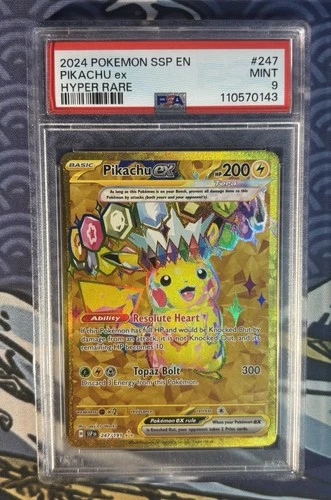Pokemon TCG Pikachu EX  247/191 Hyper Rare PSA 9 Mint