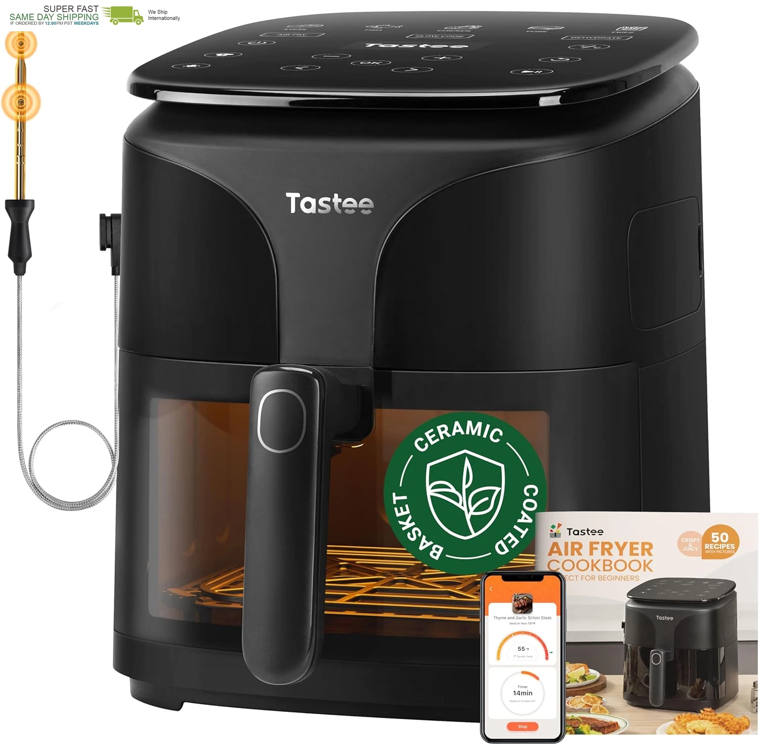 8-In-1 Compact 5.5QT Airfryers, 450°F Digital Airfryer Dehydrator with Smart Pro
Opens in a new wind