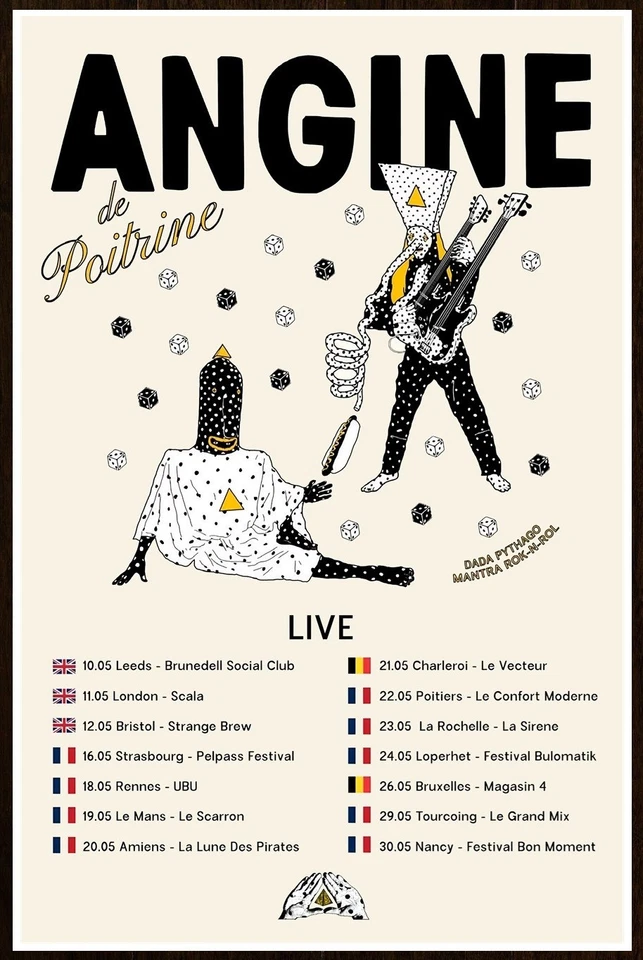 ANGINE DE POITRINE Vol. II Tour 2026 Ltd Ed RARE Poster! Progressive Math Rock - Image 1 of 1