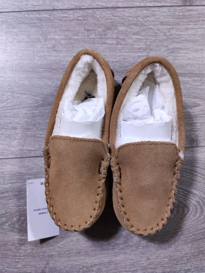 Zapatillas Lands End Niñas Niños Talla 11 Tostado Mocasín Gamuza Casa Zapatos Niños Foto 2 de 4
