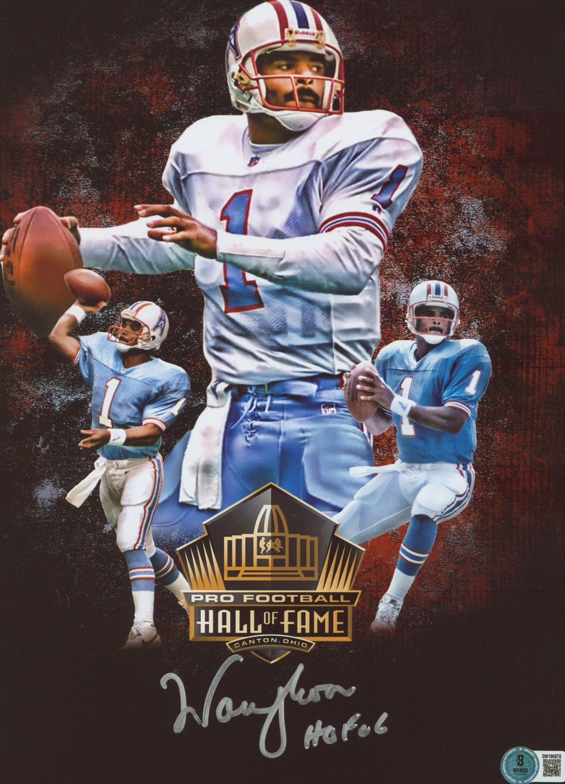 Warren Moon Autographed Signed "HOF 2006" Authentic 11x14 Collage Photo BAS Witnessed 
