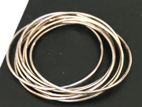 8g Vintage Necklace Pendant tested 925 STERLING SILVER Multi Ring Circle lot y