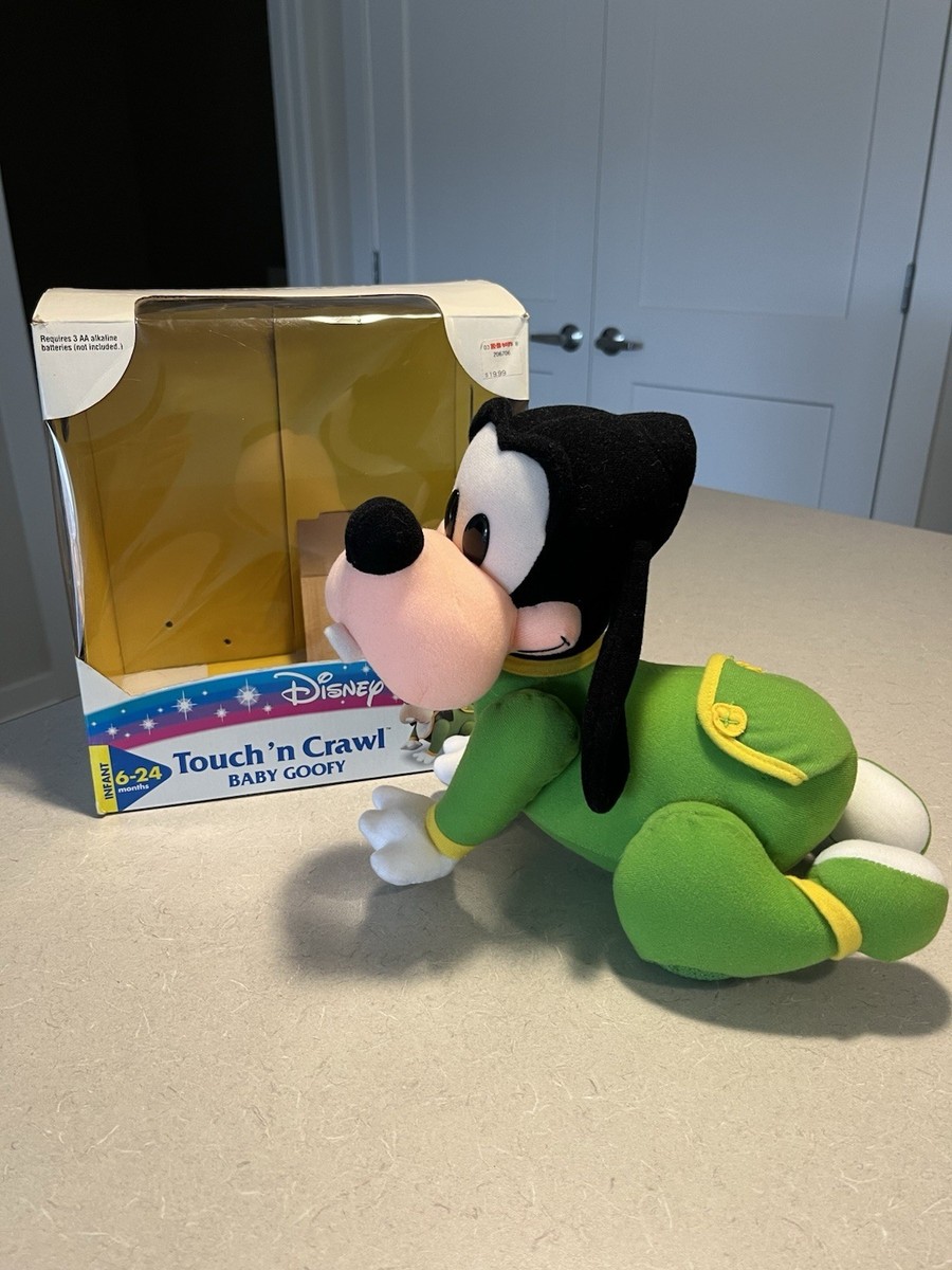 Vintage Mattel Disney Touch n Crawl Baby Goofy Plush Stuffed