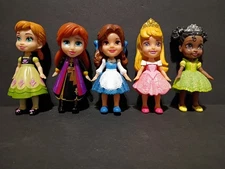 Disney Princess Poseable Mini Doll Toddler Anna X2 Belle Aurora And Tiana 