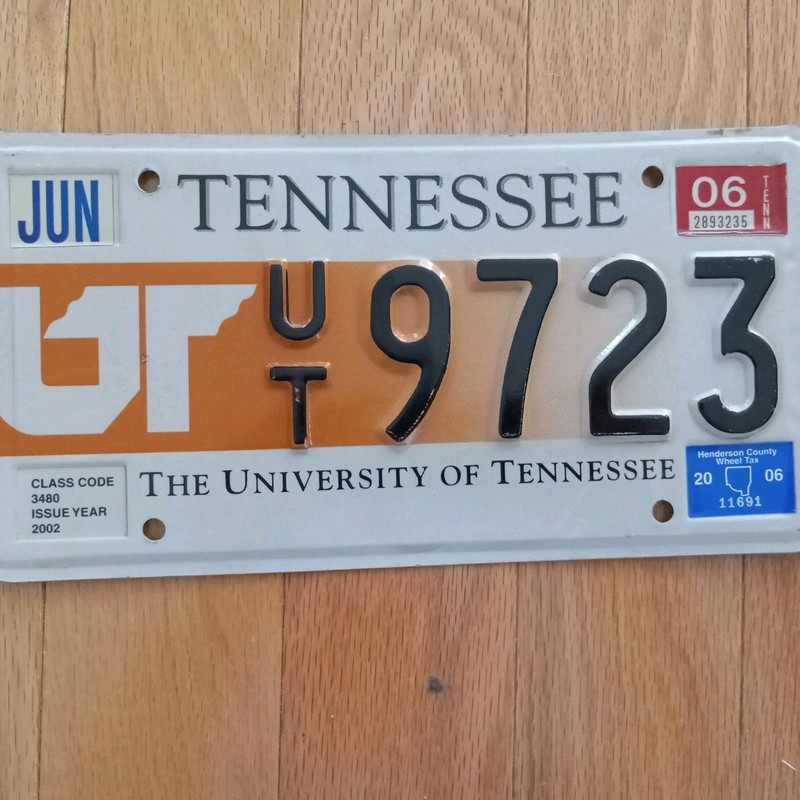 2006 University of Tennessee License Plate UT