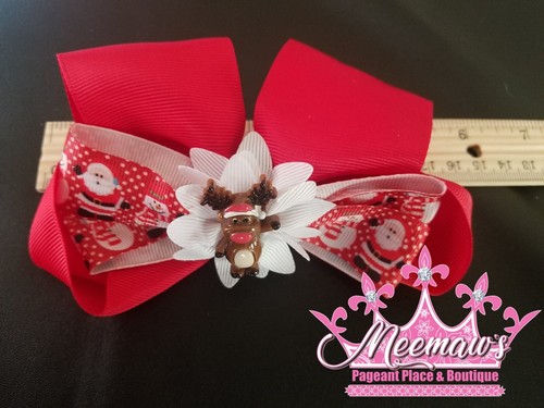 ¡Arco de pelo RENO rojo, verde y blanco estilo boutique! 🙂 🙂 🙂 - Imagen 6 de 10
