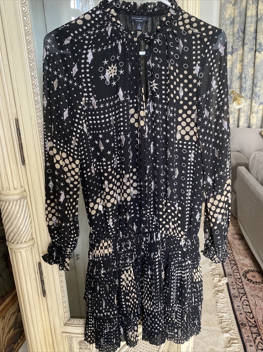 drop waist long sleeve mini dress Adrianna Papell Velvet Combo Midi Dress - Midnight main image 0