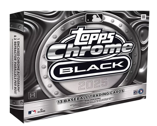 2025 TOPPS CHROME BLACK MLB BASEBALL HOBBY BOX (1 ENCASED AUTO) Brand New Sealed