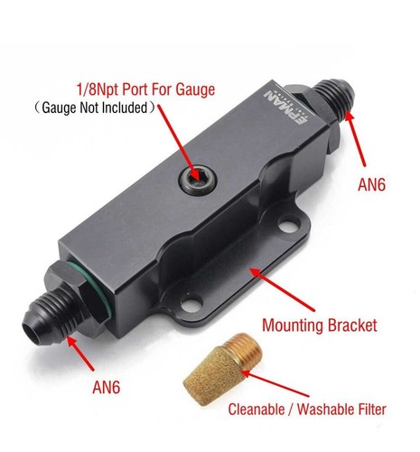 AN6 Inline Racing Kraftstoff Filter Mit 1/8NPT Anzeige Ausgang AN-6 Zubehör - Bild 3 von 5