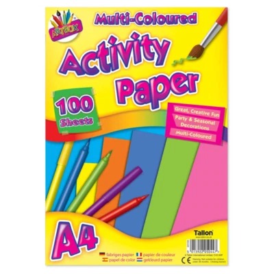 RIZFAT PAPEL DE ACTIVIDAD MULTICOLOR 80GSM A4 TALLA 60 HOJAS NIÑOS CREATIVIDAD ARTES