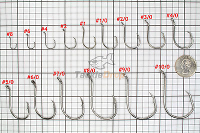100 Circle Offset Octopus Fishing Hooks 2X Strong Chemically Sharpened USA!