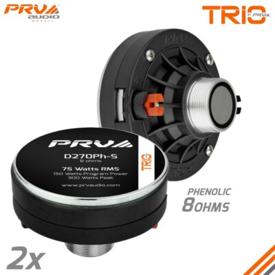 2x PRV Audio D270Ph-S 1'' Exit Screw-on Phenolic Compression Driver 8Ohm 150W Max
