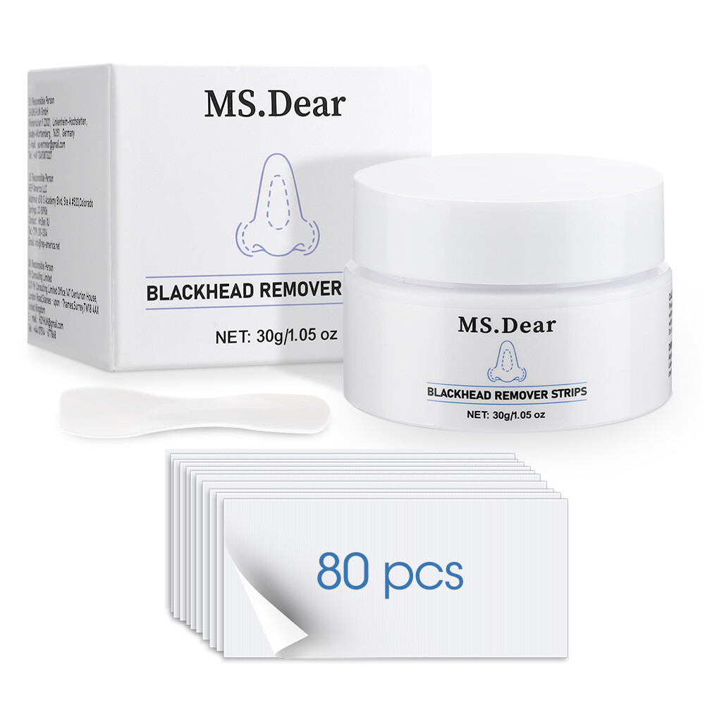 Blackhead Remover with 80 pcs Strips, Nose Pore Cleanser Purifying Peel off Mask