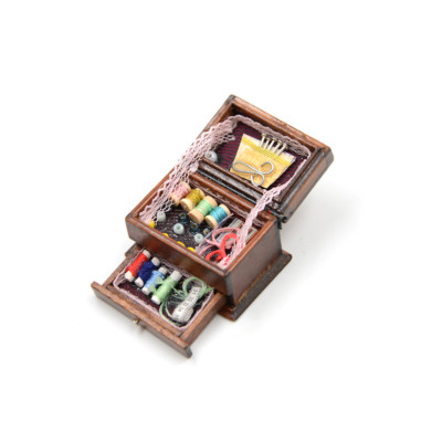 Vintage Sewing Needlework Needle Kit Box 1:12 Dollhouse Miniature Mini Decor _ro