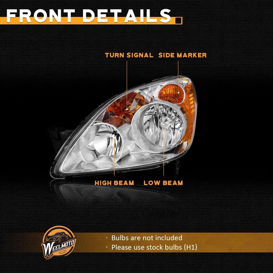WEELMOTO Headlights For 2005-2006 Honda CR-V CRV Sport Utility 4-Door Left+Right Foto 3 de 4