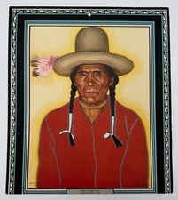 Dog Taking Gun, Vintage 1932 Winold Reis GNRY Calendar Print, Blackfeet Indians