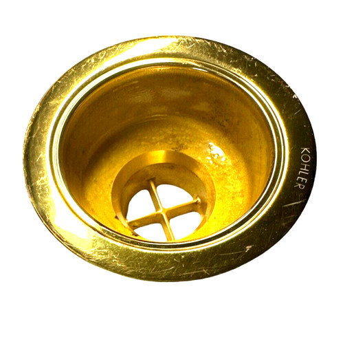 Kohler  4-1/2" Sink Drain, Part only, Solid Polished Brass, used