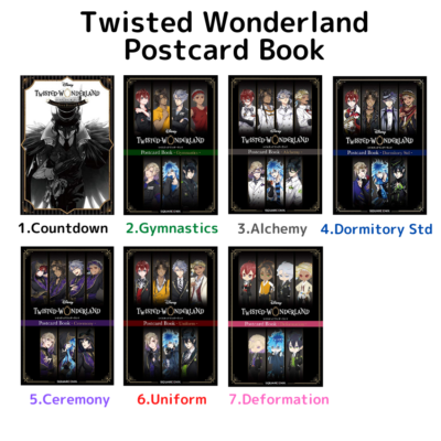 Disney Twisted Wonderland Postcard Book 7variations Cowntdown