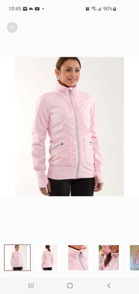 Lululemon Run: Back On Track Baby Pink Hooded Jacket Size 8