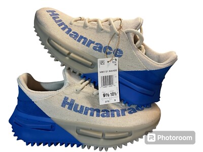 Adidas Hu Human Race Pharrell NMD S1 MAHBS ''Oatmeal'' Blue HP2641 Men's Size 9.5
