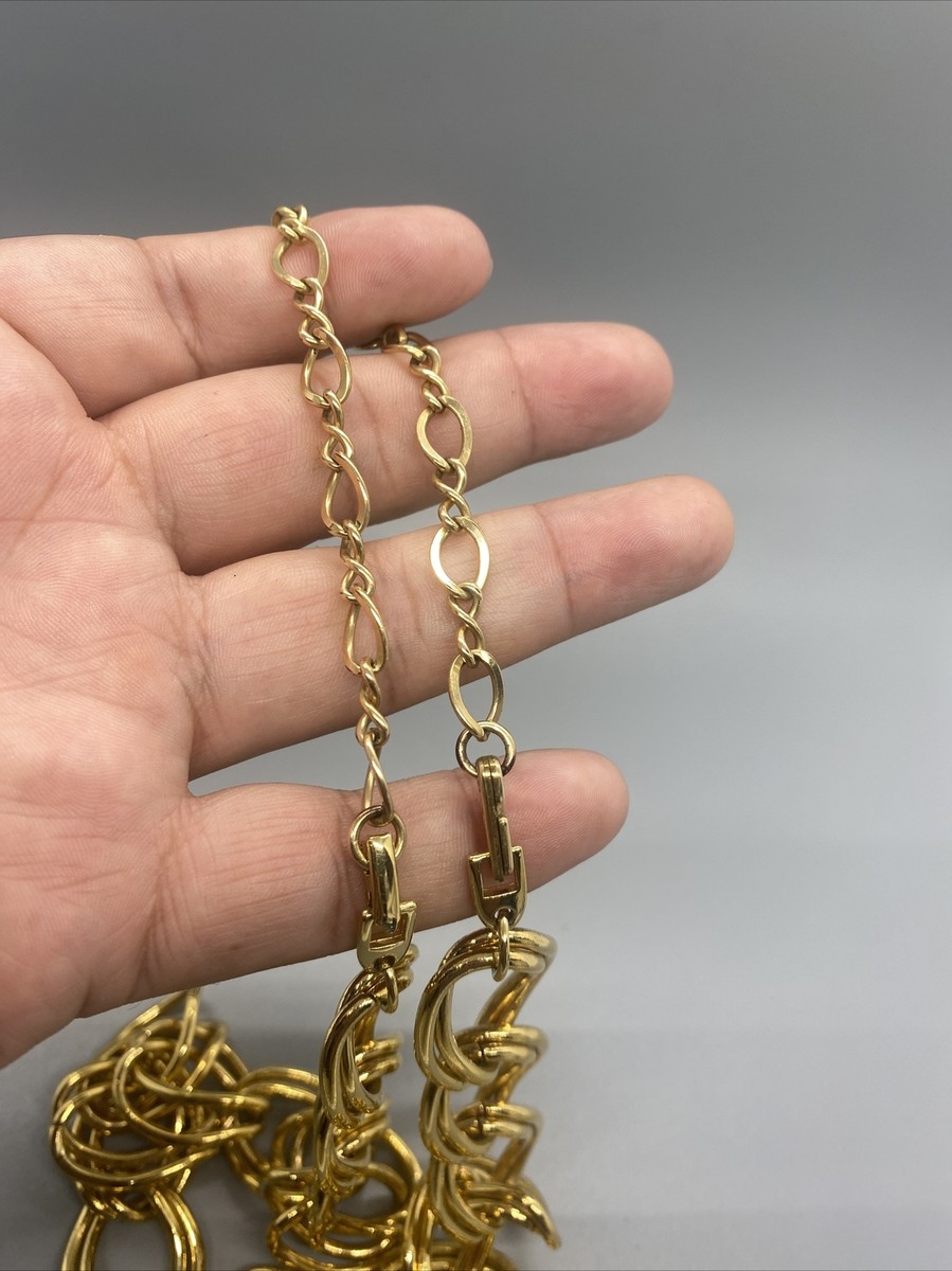 Vintage Signed NAPIER Double Link Gold tone Belt or necklace  display picture 3