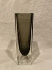 Murano Alessandro Mandruzzato SIGNED Smoke Color Sommerso Square Vase, 5 7/8”