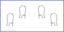 24 SILVER Plated Brass KIDNEY Ear Wires Earrings 20mm Long No Nickel No Lead