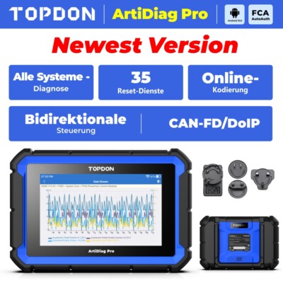 2024 Topdon Artidiag PRO Profi Auto OBD2 Diagnosegerät KFZ Scanner ECU-Kodierung
