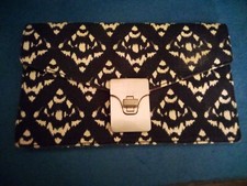 Talbot's vintage clutch handbag in navy blue and white