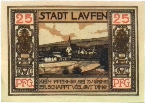 1920 Alemania LAVFEN 25 Phennig billete/dinero de emergencia - Imagen 2 de 2