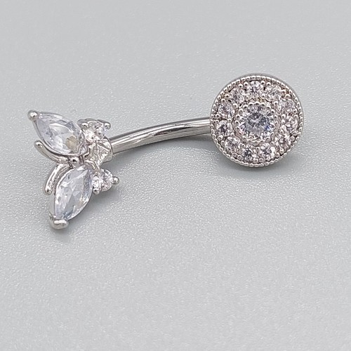 Belly Bars Button Piercing Bar Dangle Navel Body Jewellery Gem Ring Silver Gift - Picture 7 of 7