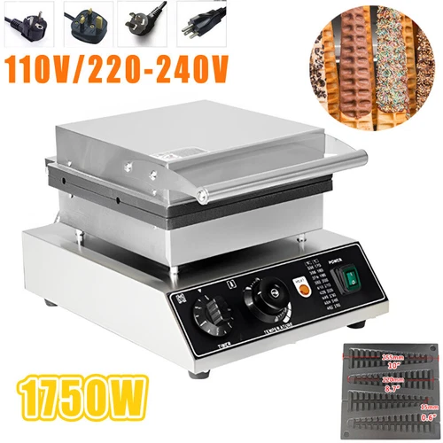 Elektrisches Waffel Pfannkuchen Maker Waffelstab Maschine Kiefer Form Eisen Gusseisen Pfanne - Bild 5 von 14