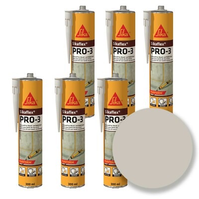 Dichtstoff Sikaflex PRO-3 Purform Kieselgrau f. Bodenfuge & Tiefbau 6 Kartuschen