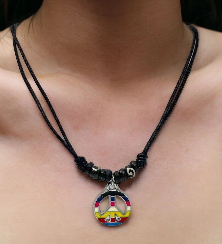 Peace Necklace Halloween Costume Jewelry Accessory One Size Mens Woman One Size - Image 3 of 4